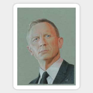 Daniel Craig Coloured encil Portrait Sticker